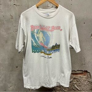 Vintage 90s Bear Whiz Beer Surf Team Comedy Hang Eleven Alcohol T-Shirt XL